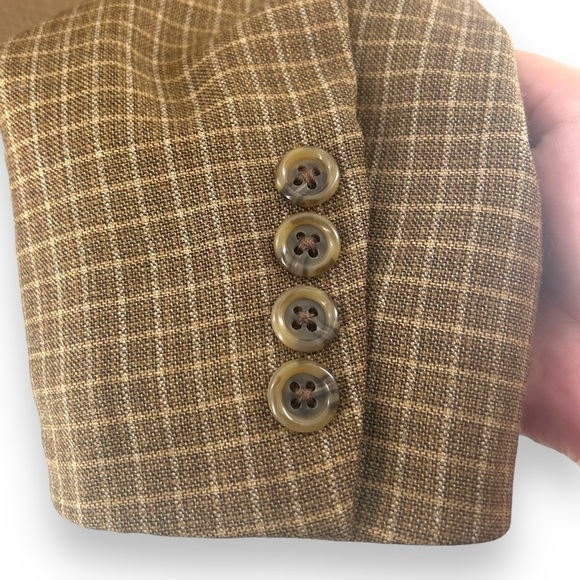Burberrys' 100% Wool Plaid Cambridge Standard 3 Button Notch Label Coat 44 Long - Picture 2 of 9